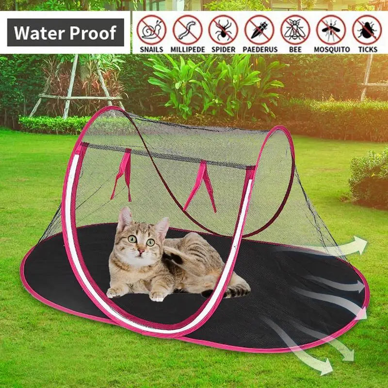 Pet Tent Portable Collapsible Tent Cat Dog Outdoor Playhouse With Netting To Prevent Escape Travel Pet Outdoor Cage Kennel Pets House