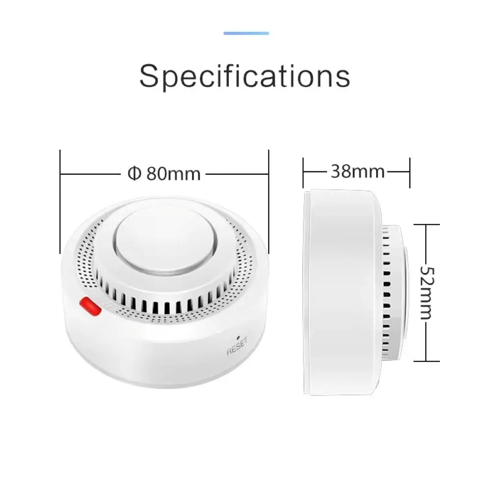 TUYA Zigbee Smart Smoke Wi-Fi Detector with APP Alert Smart Life APP Control Smoke Sensor 85dB Sound Security System Fire Protection Home Office Hotels Business Shops Security Supplies