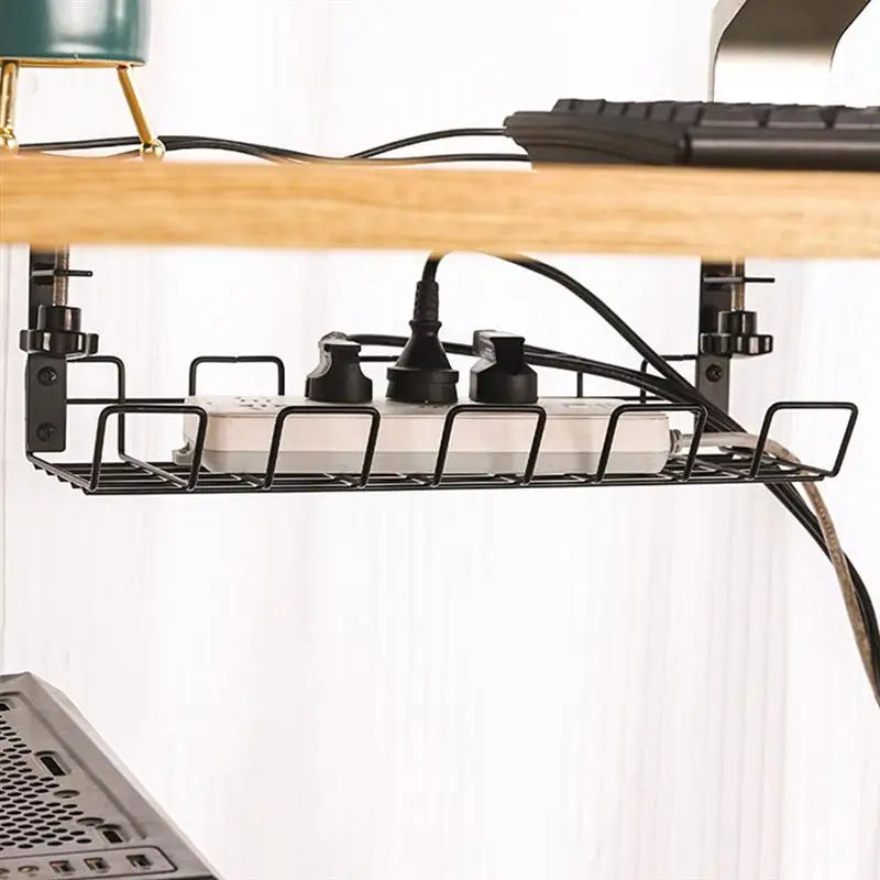 Wire Basket Shelf Under Table Storage Rack Wire Desk Cable Under Management Tray Cord Organizer Rack Wire Cable Shelf Basket