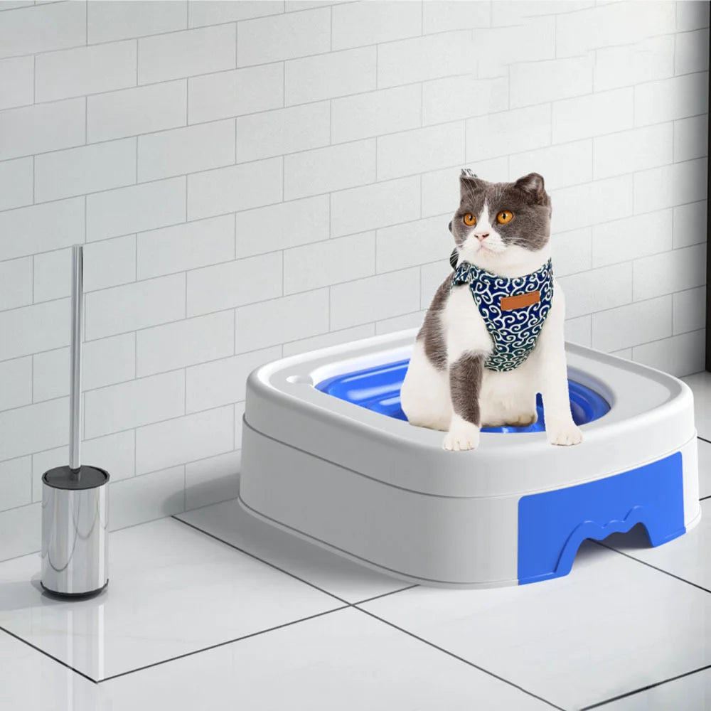 Self-service Training Cat Toilet,Pet Litter Box Dog Toilet Cat Litter Potty Waterproof Foldable Cat Litter Cleaning Supplies