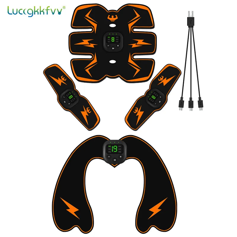 Smart EMS Wireless Muscle Stimulator Full Set Fitness Trainer Abdominal Training Electric Weight Loss Stickers Body Slimming Massager Sports Accessories Women Men Health Care Supplies