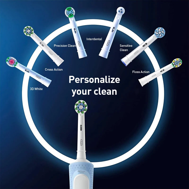 Original Oral B Electric Toothbrush D103 3D Action Daily Clean Teeth 3 Modes Visible Pressure Sensor Gum Cares Waterproof Rechargeable