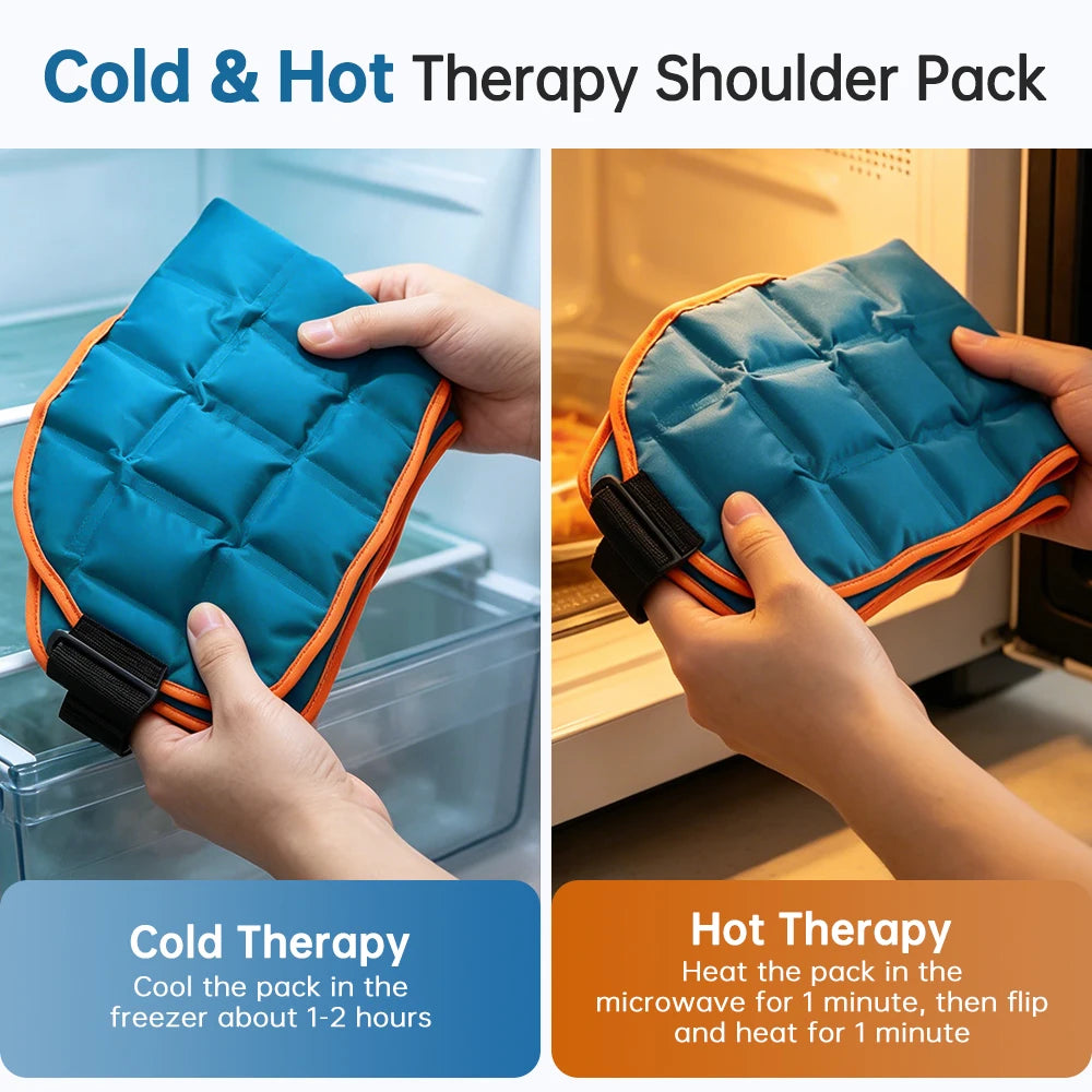 2 PCS Set Reusable Big Ice Pack Cold Hot Compress Self-Absorbing Water Knee And Shoulder Wrap Ice Therapy Sports Injuries Pain Relief Treatment  Shoulder Brace Knee Pads Health Care Supplies