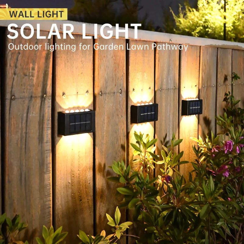 Solar Wall Lamp Outdoor Waterproof Led Decorative Lights Up and Down Garden Yard Street Landscape Balcony