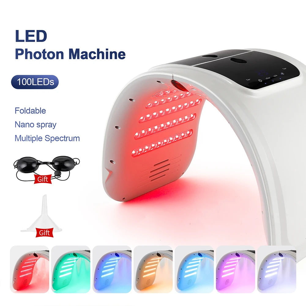 Skin Hydrating Sprayer LED Mask Facial Machine Nano Mist 7 Colors LED Photon Machine Face & Body Salon SPA Home Use Skin Care