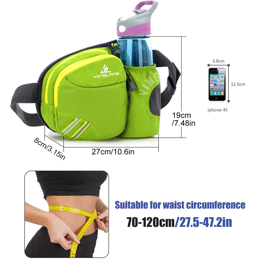 1PC Sports Cycling Marathon Jogging Running Adult Waist Bag Colorful Unisex Chest Fanny pack Belt Bag Water Bottle Phone Holder