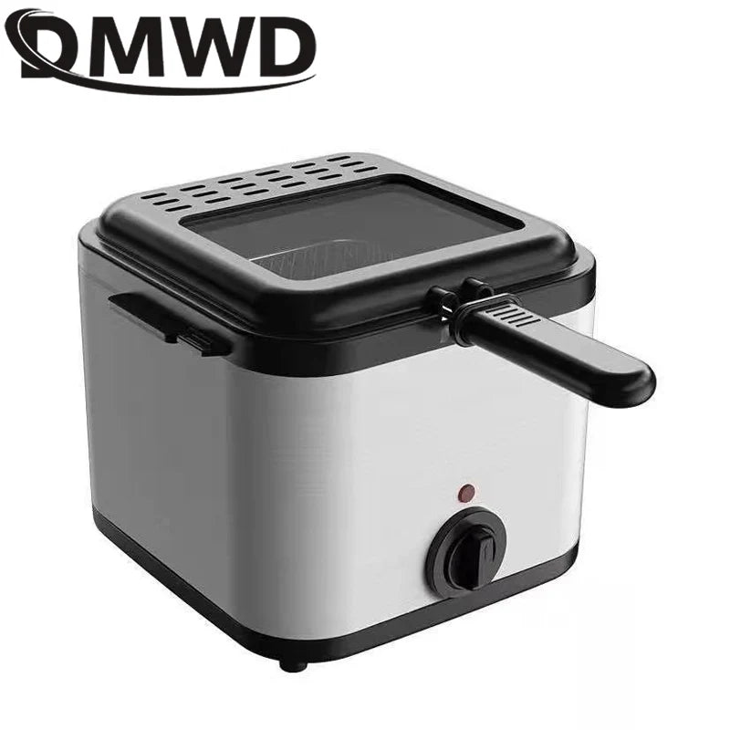 2.5L Electric Deep Fryer Oil Oven Hotpot Adjustable Thermostat Fried Chicken Grill French Fries Frying Machine Heating Cooker