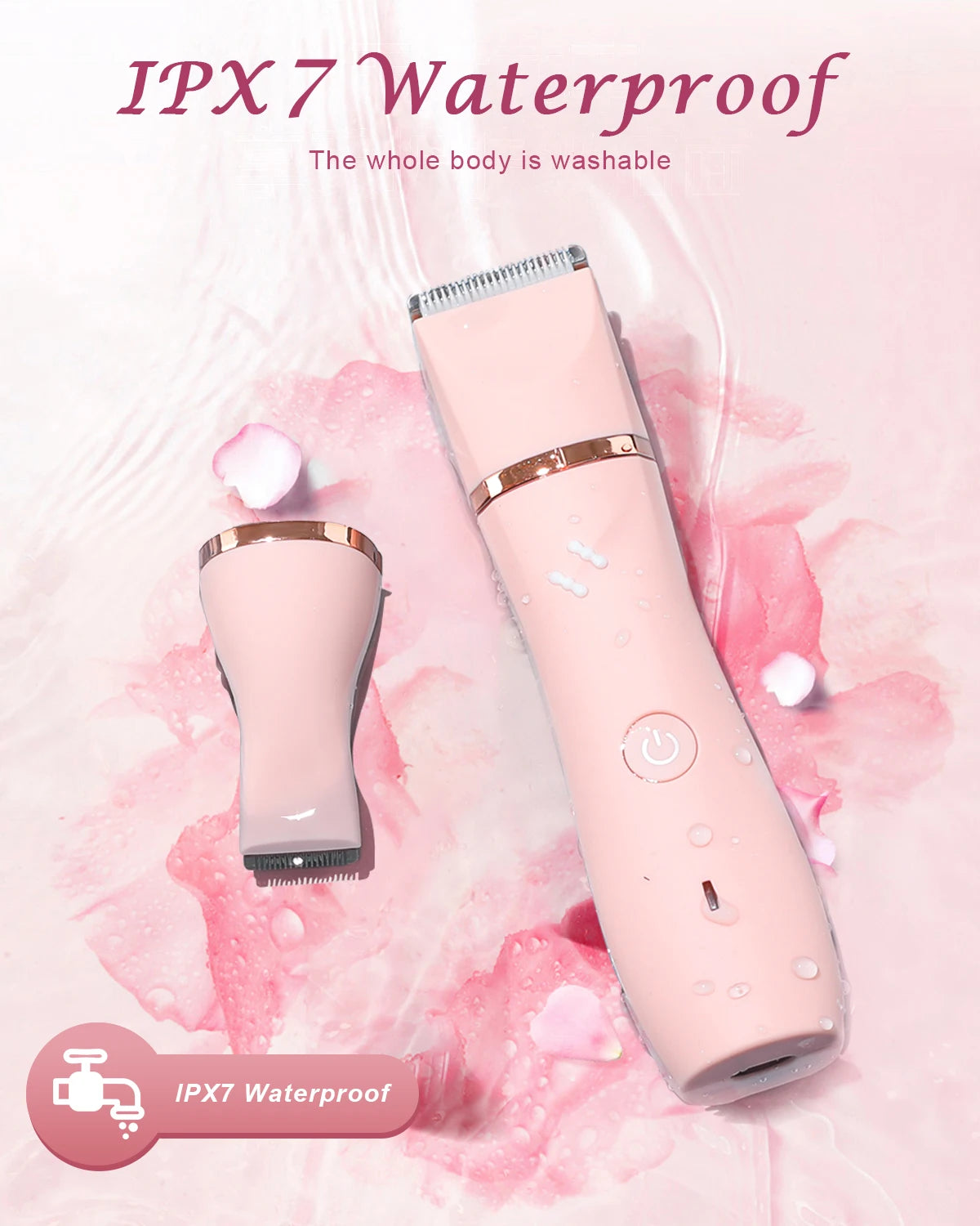 INBUTY 2 in 1 Bikini Trimmer Pubic Hair Grooming Women Hair Clipper Electric Shaver Lady Razors Painless Epilator USB Waterproof