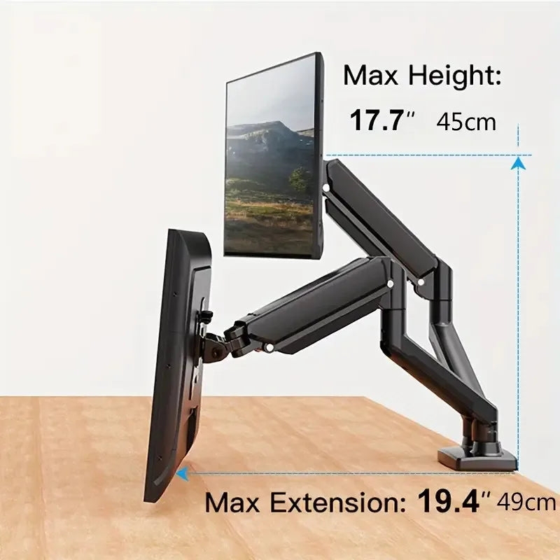 Dual Robotic Arm Monitor Stand Universal Free Hovering Telescopic Arm Base Computer Monitor Support Base Monitor Spring Bracket