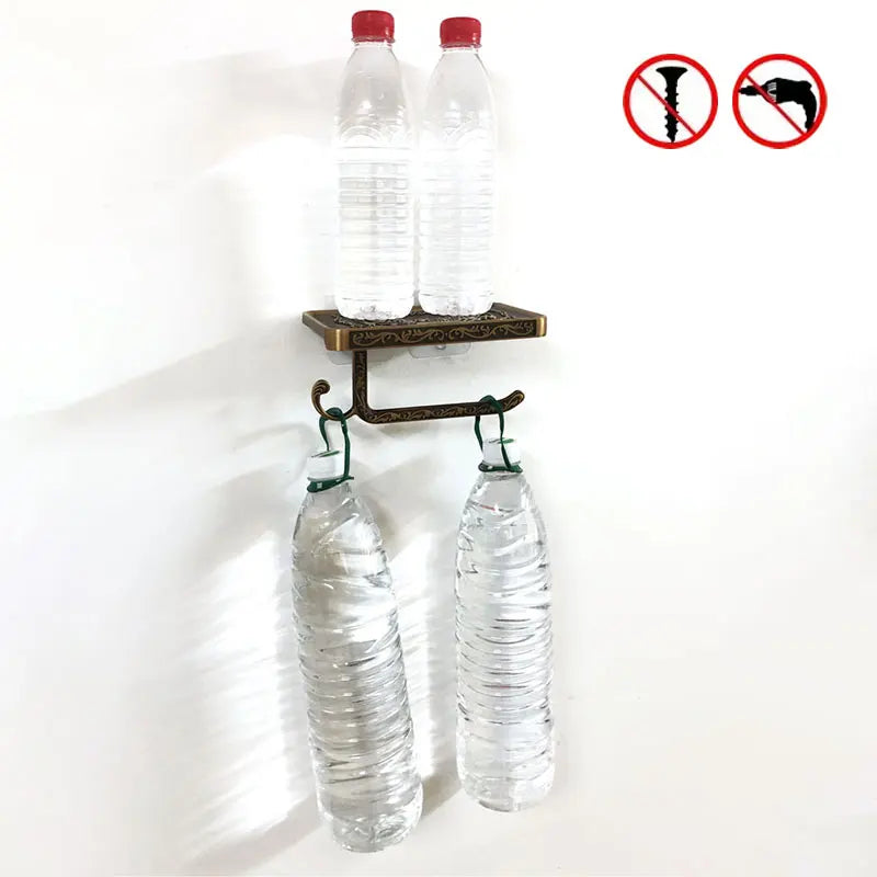 White Toilet Paper Holder Bathroom Multifunctional Storage Rack Punch-free Roll Paper Holder Antique Tissue Holder with Hook