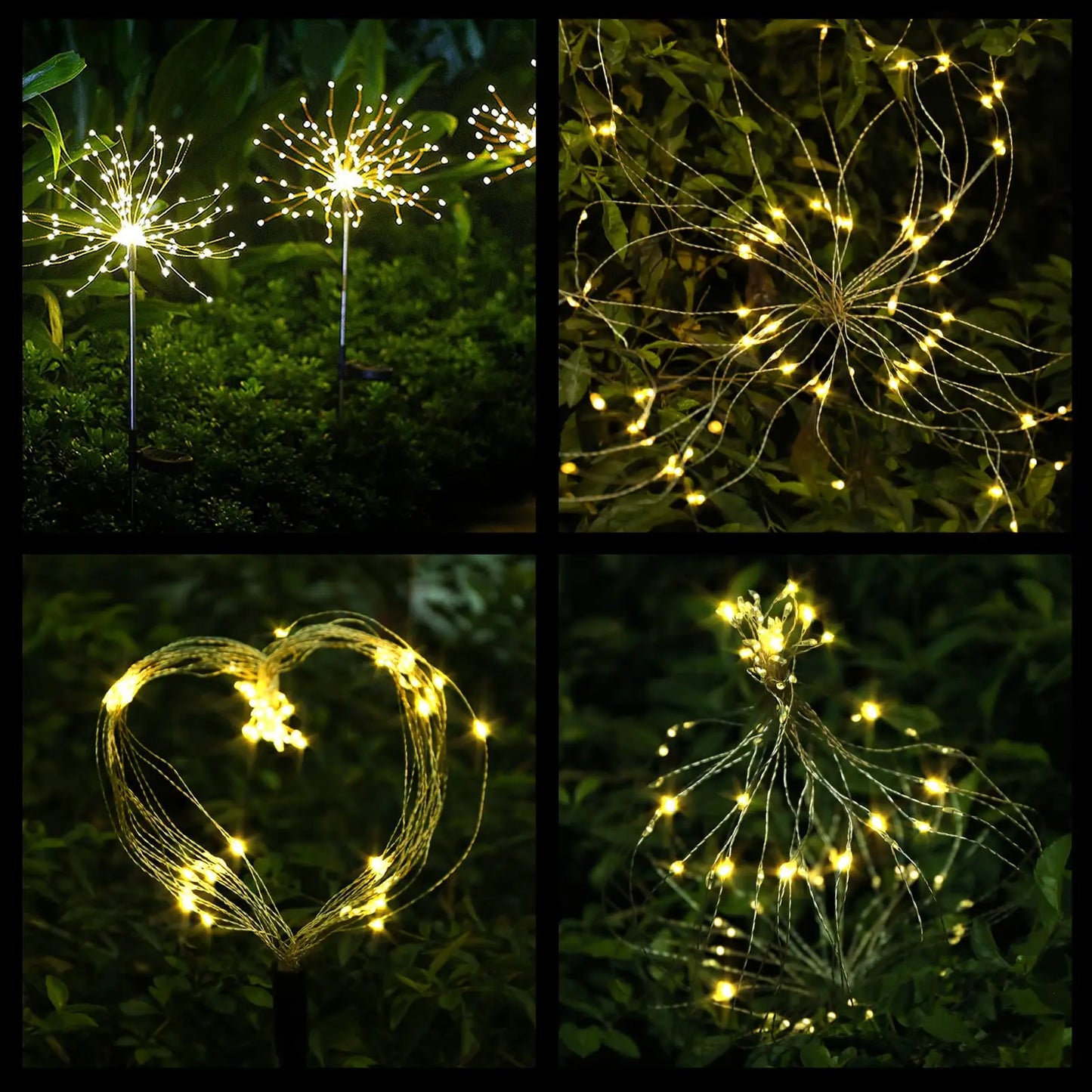 NEW 8PCS Set 200 LED Solar Firework Light Waterproof Outdoor 8 Lighting Modes Fairy String Light Christmas Lawn Lamp Garden Decoration