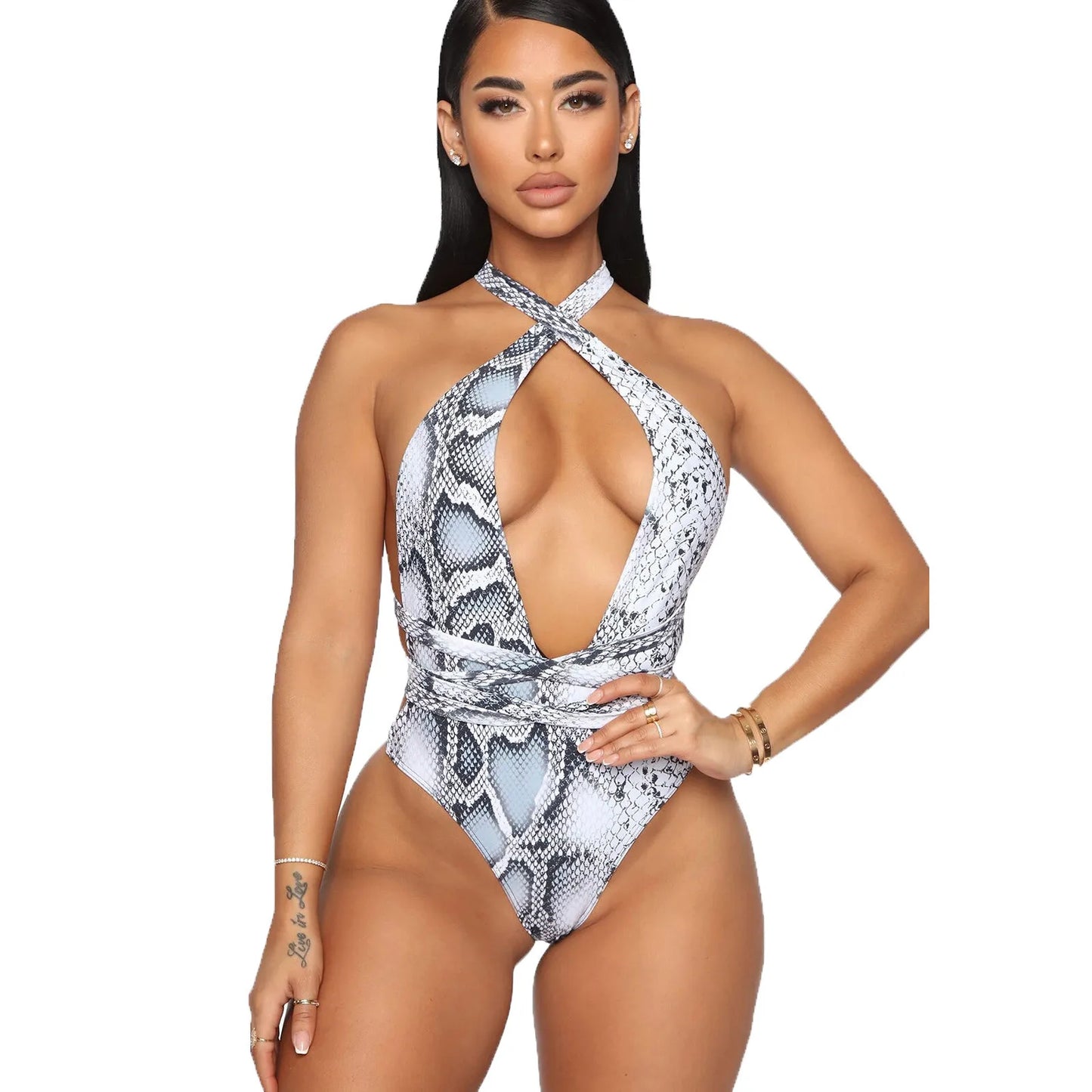 Oversized Female Swimwear Sexy Bathing Suit Women Sexy Stripe Printing Swimsuit High Waist Bikini Summer Beach Swimming Suits