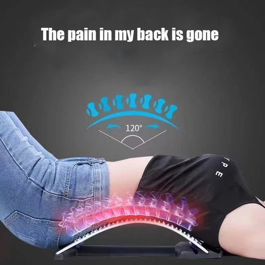 NEW Arrivals Blue/Pink Color Back Magnetic Massager Stretcher Equipment Massage Tools Massage Magic Stretch Fitness Lumbar Support Relaxation Spine Pain Relief Home Sports Supplies