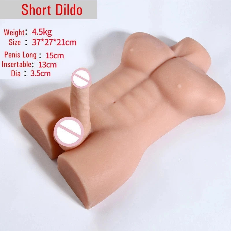 Adult 20cm Long Huge Dildo Penis Sex Doll Half Body Sexy Male Torso 18 Real Doll Toys for Men Gay Lesbian Female Masturbation Sexyshop