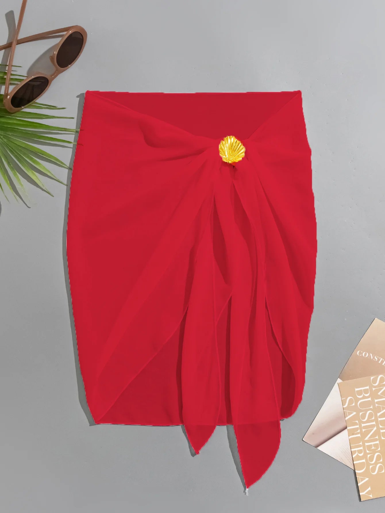 NEW S-XL UK Size 5 Colors Mesh Metal Shell Beach Wrap Swimsuit Bikini Cover Up Skirt See Through Swimsuit Skirts