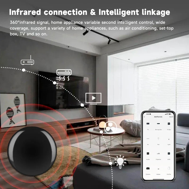 2/4/8 PCS Set TUYA APP Control WI-FI Smart IR Remote Control Smart Device Home Remote Controller for TV DVD Air Conditioner AUD Works with Alexa Voice Google Work Home Office Electronic Supplies