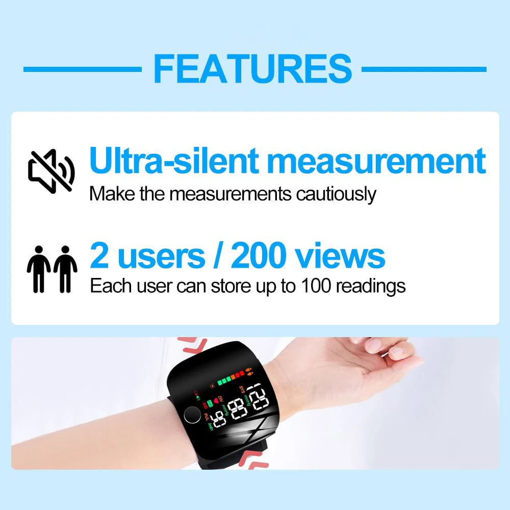 NEW Arrivals English Voice Digital Wrist Tonometer Medical Blood Pressure Monitor Heart Rate Sphygmomanometer Tensiometers Meter Cuff Women Men Health Care Supplies