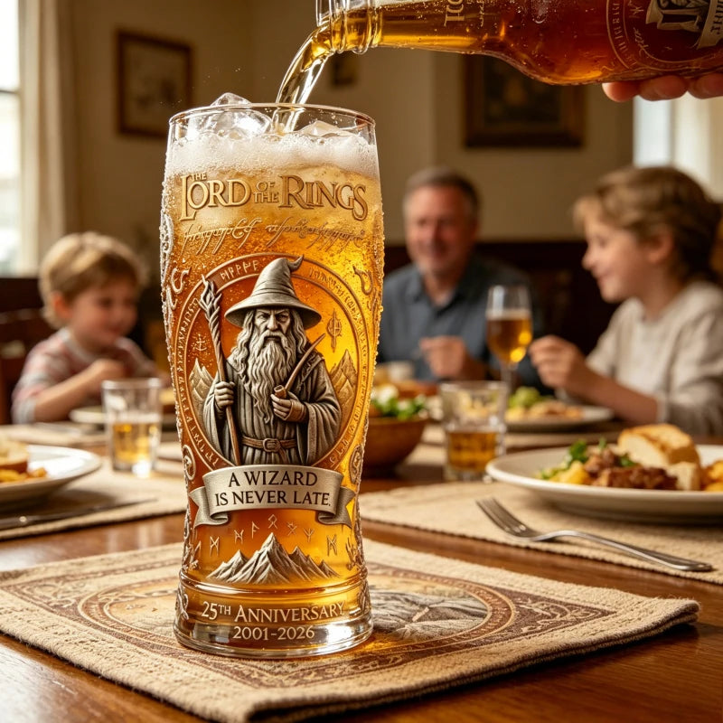 *Lord of the Rings* Gandalf Quote Beer Glasses, 25th Anniversary Fantasy Movie Collectibles, Clear Glass 400ml Cups for Movie Lovers, Favorite Home Pub Bar Night Club Drinkware Decorations Barware Supplies