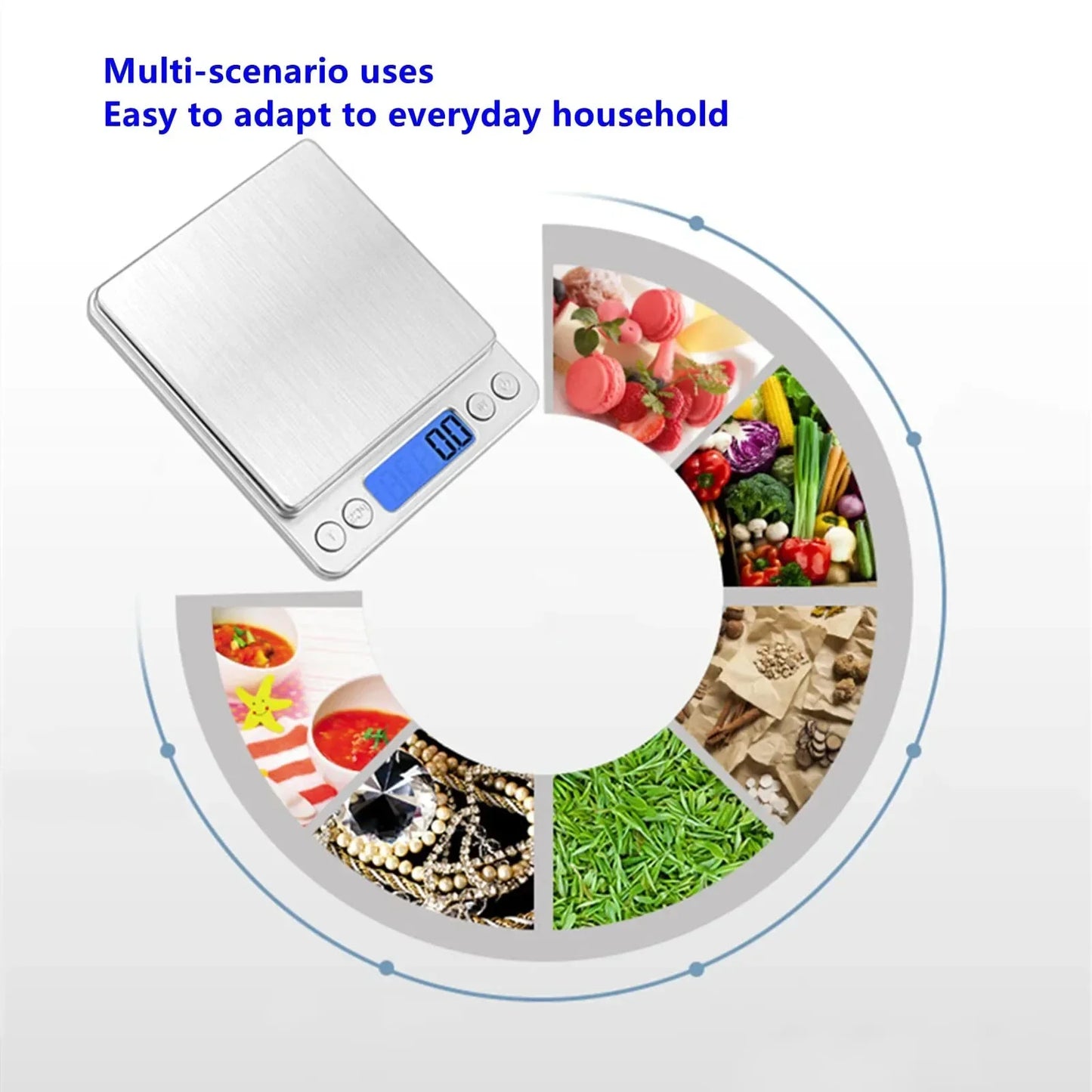 NEW 3KG Measuring Tools Kitchen Mini Pocket Digital Scale Gold Stainless Steel 3000g Precision Jewelry Electronics Scales Dining Bar