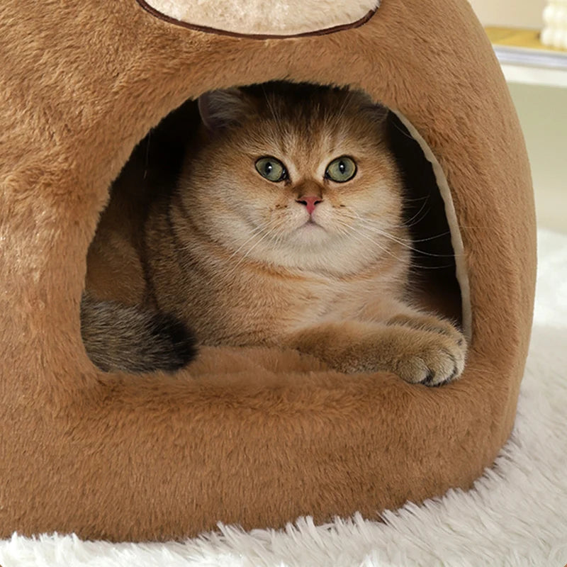 Cats House Dogs Bed Indoor Sleeping Bed Soft Cat Cave Winter Warm Kitten Nest Puppy Kennel Pet Products