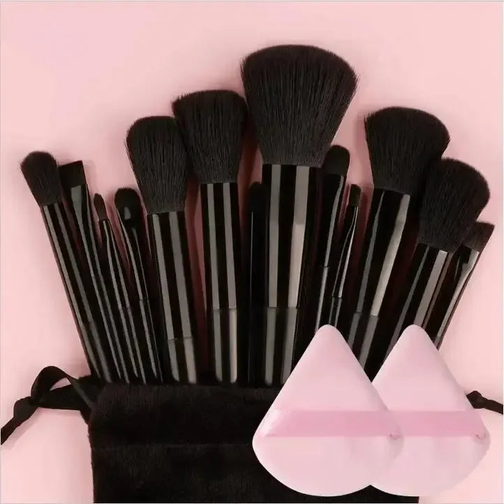 NEW 13 PCS Set Pink/Black Color Make-Up Brush Set Soft Fluffy Professional Cosmetic Foundation Powder Eyeshadow Kabuki Blending Make Up Brush Beauty Tools