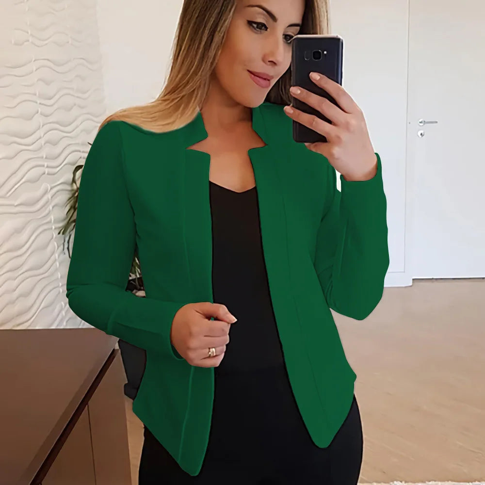 S-3XL UK Plus Size Multi-Colors Women's Clothing New Autumn Winter Spring Blazer Fashion Versatile Long Sleeved Open Collar Casual Suit Jacket Top Blazers Suits