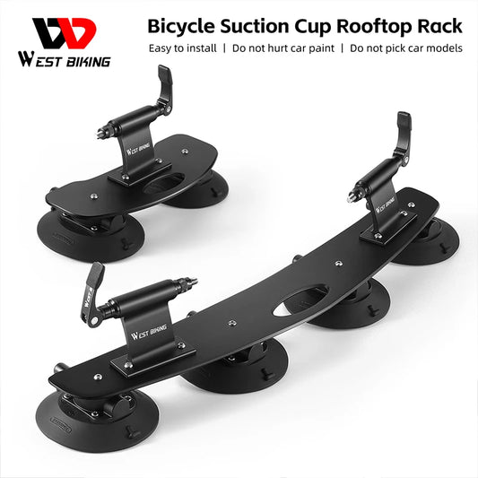 WEST BIKING Bicycle Rack Vacuum Suction Roof-Top Bike Car Racks Carrier Quick Install MTB Road Bike Roof Sucker Parking Racks