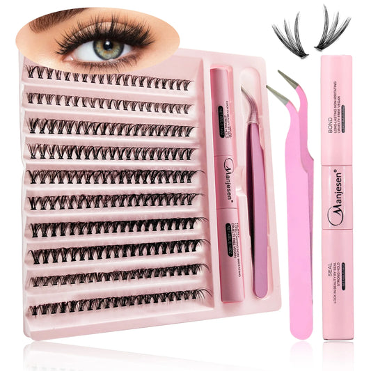NEW Arrivals 30-40-50D Full Set DIY Lashes Extension Kit Eyelashes 200 PCS Clusters Lash Bond and Seal Makeup Tools for Gluing  Lashes Gluing Glue  Accessories