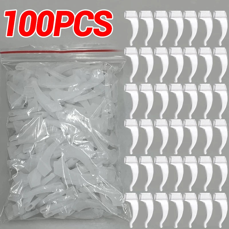 100 PCS Set Anti-Slip Silicone Ear Hooks Glasses Eyeglasses Leg Elastic Ear Grip Stopper Bracket Fastener Accessories Temple Anti-Fall Eyewear Holder Women Men Optical Accessories