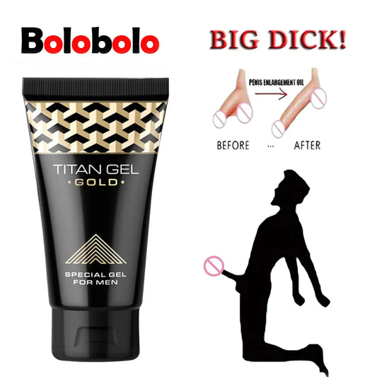 TITAN GEL Gold Penis Enlargement Growth Gel Oil Male Increase Enlarge Delay Men Big Dick Extender Enhancer Orgasm Sex Lube 18+