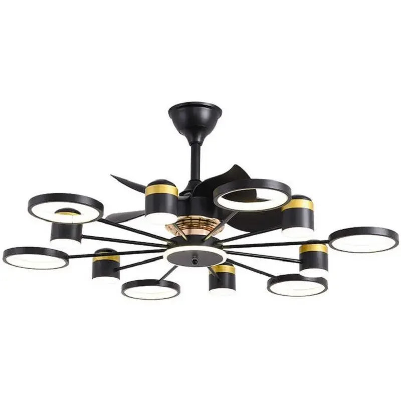 Electric Chandelier with Dining Room Luxury -Style Ceiling Simple Lamp Fan All-in-One Light Home Living Room