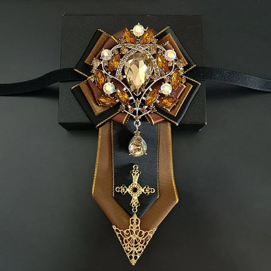 15 Types/Colors Men's Luxury Wedding Bow Tie Original Design Handmade Jewelry High-End Business Banquet Collar Flower Luxury Big Rhinestone Bowties