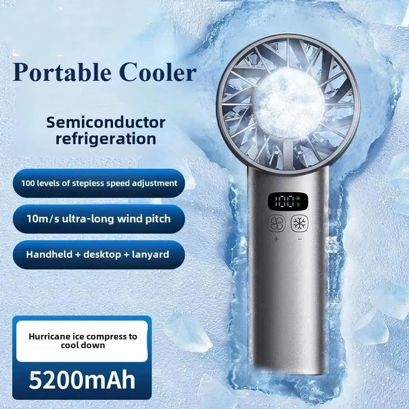 8000mAh USB Hanging Powerful Neck Fan Portable Bladeless Mini Rechargeable Mute LED Digital Display Electric Air Cooler Handheld.