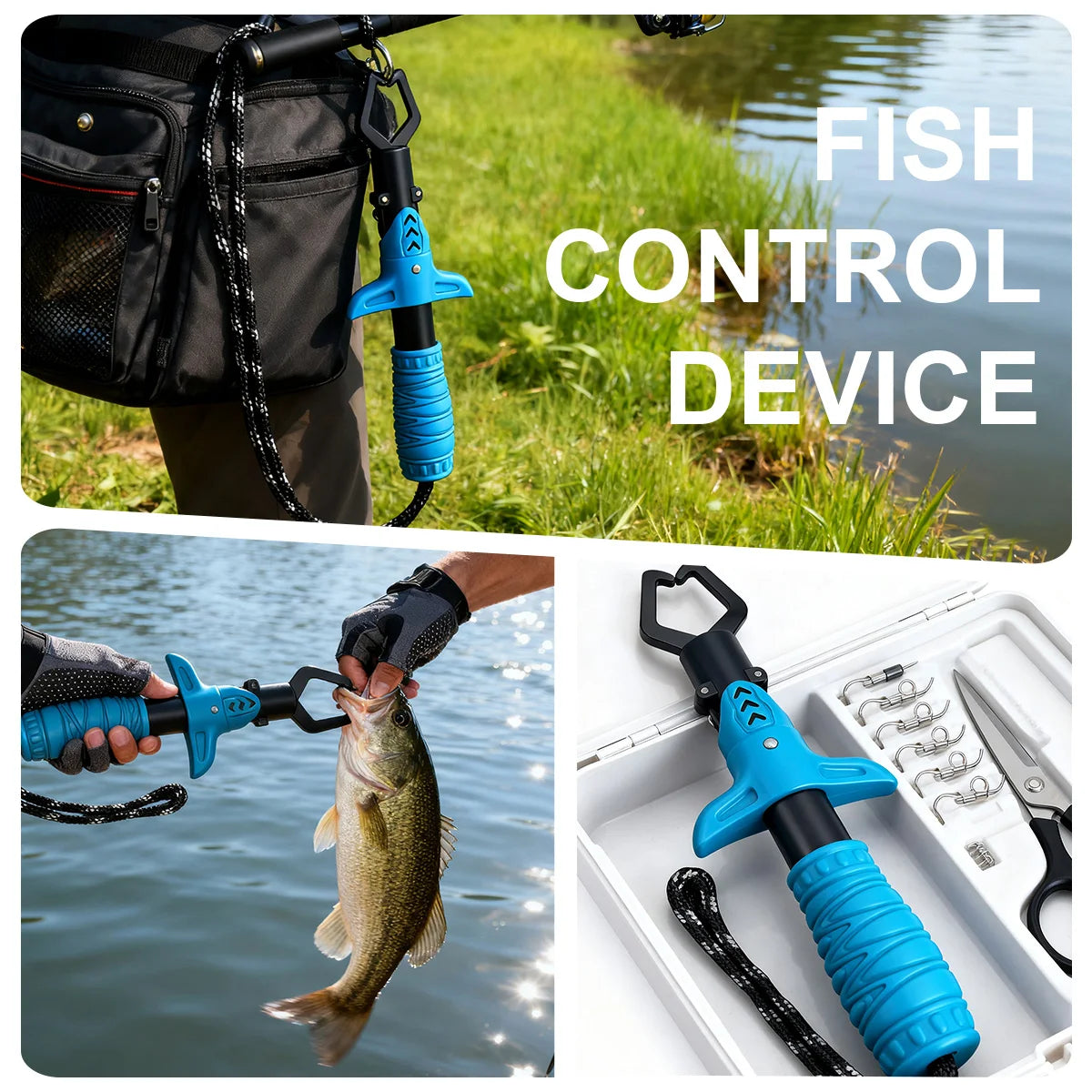 NEW Set Complete Fishing Pliers Accessory Set:  Fishing Gloves, Pliers, Fish Grippers, Protect Pliers Sheath, Fish Tape Measure Fishing Accessories Tools Set
