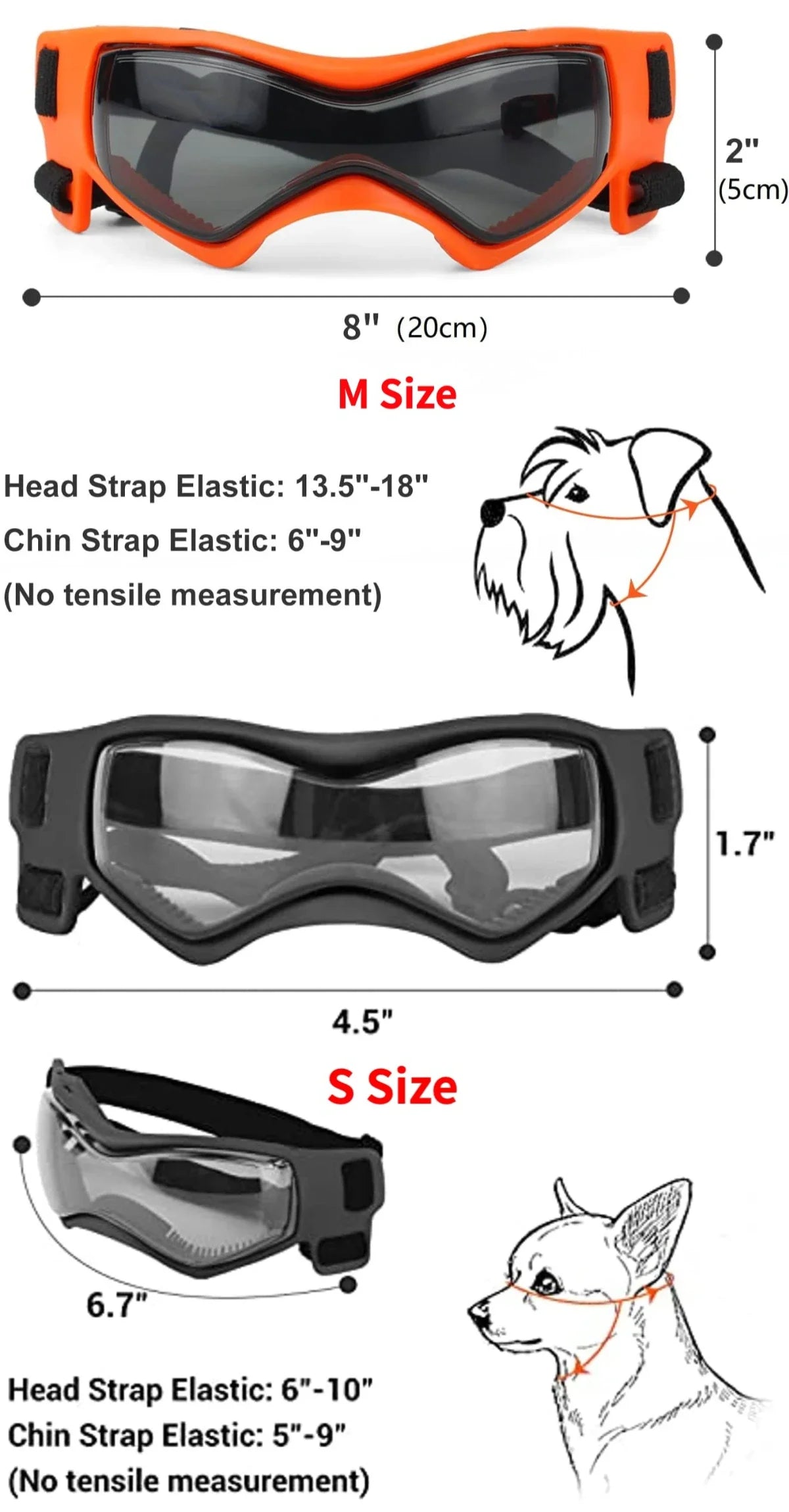 Dog Goggles Small Breed, Dog Sunglasses for Small Breed UV Protection Eyewear for Small Dog puppy Outdoor Riding Driving