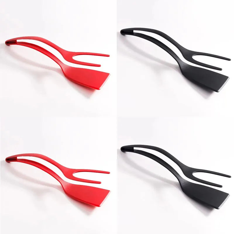 4 PCS Set 5 Colors  Egg Flipper Spatula Grip And Flip Spatula Tongs Silicone Egg Flipper Tool Fish French Toast Tongs Non-Stick Cooking Accessories Kitchenware Tools