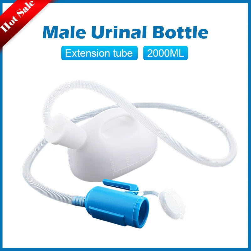 2000ml Plastic Male Bed  Potty Pee Bottle Pee Collector With 160cm Tube Portable Pee Urine Bottle Toilet Supply For Outdoor