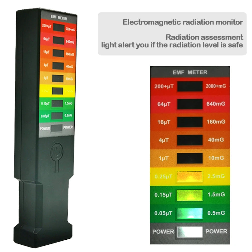 Paranormal EMF Spirit Searching/Calling  Portable Electromagnetic Field EMF Gauss Meter Ghost Hunting Detector Portable EMF Magnetic Field Detector 8 LED Gauss Meter