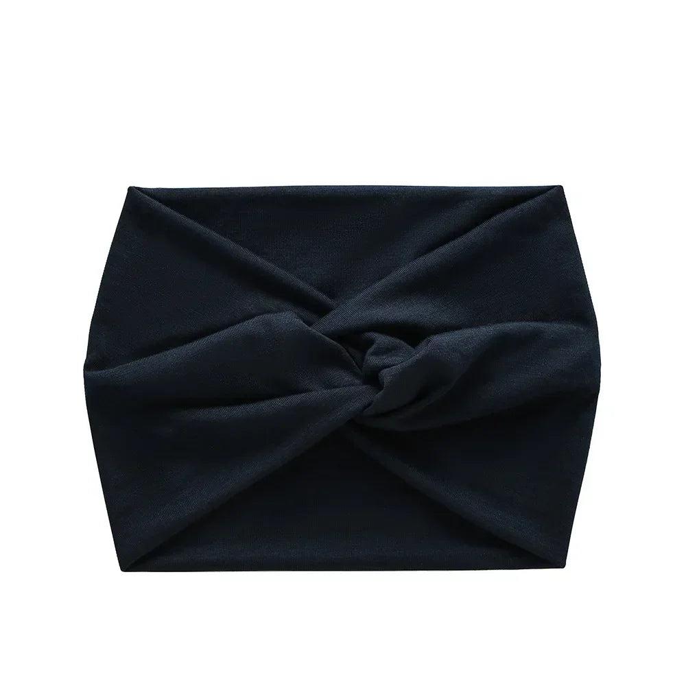 NEW Arrivals 44 Colors/Patterns Sports Elastic Wide-Brimmed Headband Unisex Solid Color Knotted Soft Anti-Slip Warm Turban Bandana Elastic Hairband Ladies Girls Fashion Apparel Accessories Clothing Supplies