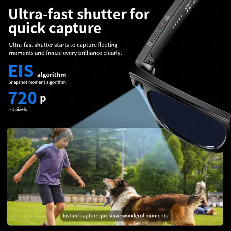 TOP 1 for Meta AI ChatGPT Smart Glasses 13MP Camera Video Recording 100+ Languages Translation Sunglasses Bluetooth Call Music Play