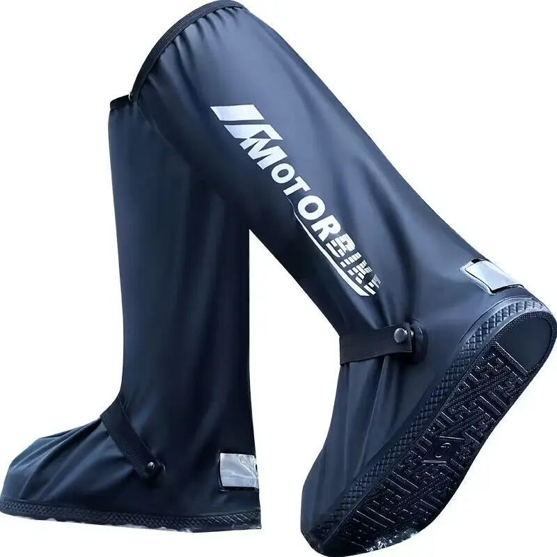 Motorcycle High Tube Rain Boots Waterproof Reflective Non-Slip Footwear Motorbike Cycling Bike Reusable Protection Accessories