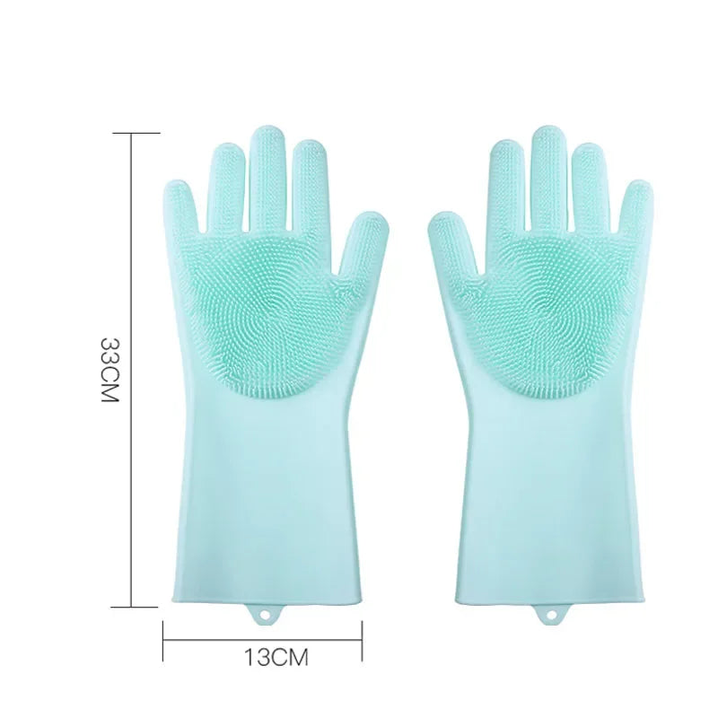 New Pet Grooming Cleaning Gloves Dog Cat Bathing Shampoo Brush Scrubber Dishwashing Cleaning Sponge Silicone Hair Removal