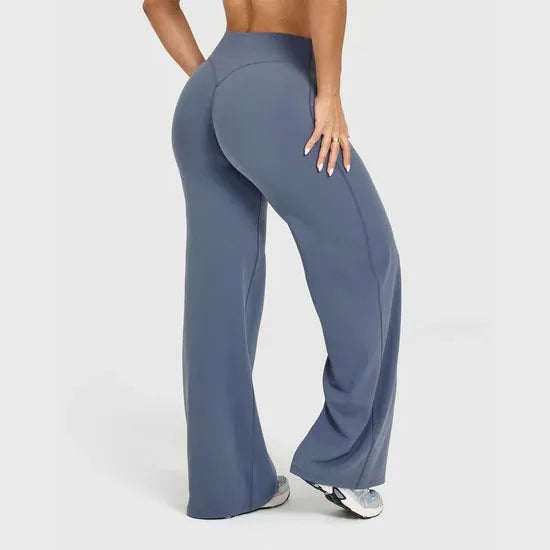 Naked Feel Yoga Pilates Running Sport Flare Trousers 6 Colors  Straight-Leg Pants Ultra Soft Butter Fabric Women's Mid-Waist Yoga Gym Fitness Pants Female Sportswear