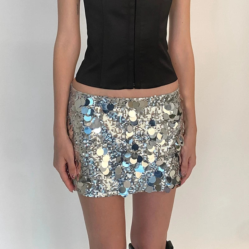 UK Size 5 Colors Women Sparkle Sequin Mini Skirt Glitter Shinny Bodycon Pencil Short Skirts Dancing Party Going Out Skirt Y2K Fashion Streetwear