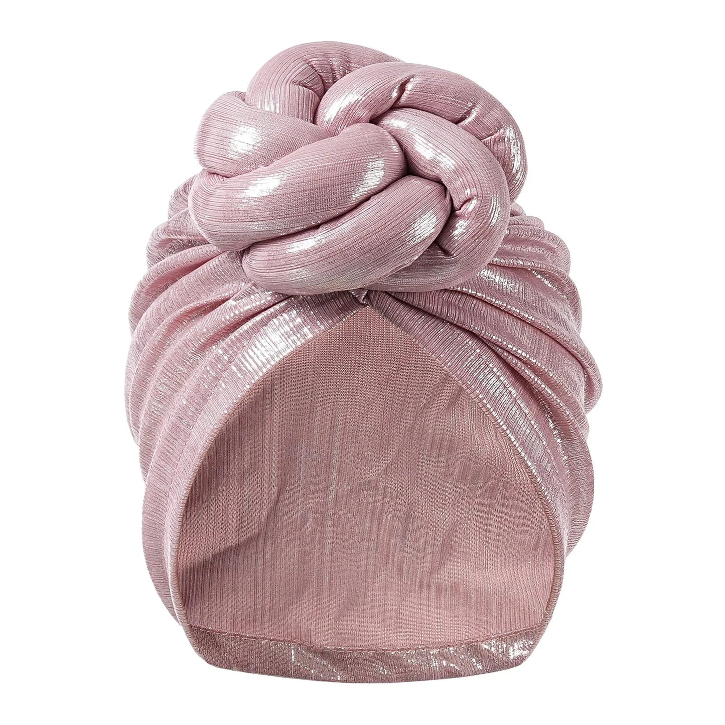 12 Colors Ice Silk Luxury Bonnet For Women Turban Hat Hot Ice Silk Quick-Drying Breathable Laser Personality Trend Ethnic Flower-Wrap Knotted Cap female