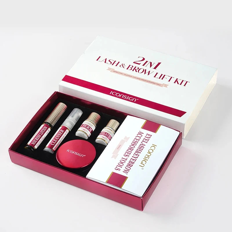 4 IN1 Set Lash Lift and Tint Kit Eyelash Lifting Brow Tint Dye Eyes Makeup Tools Patch With Glue Balm Coffee Black