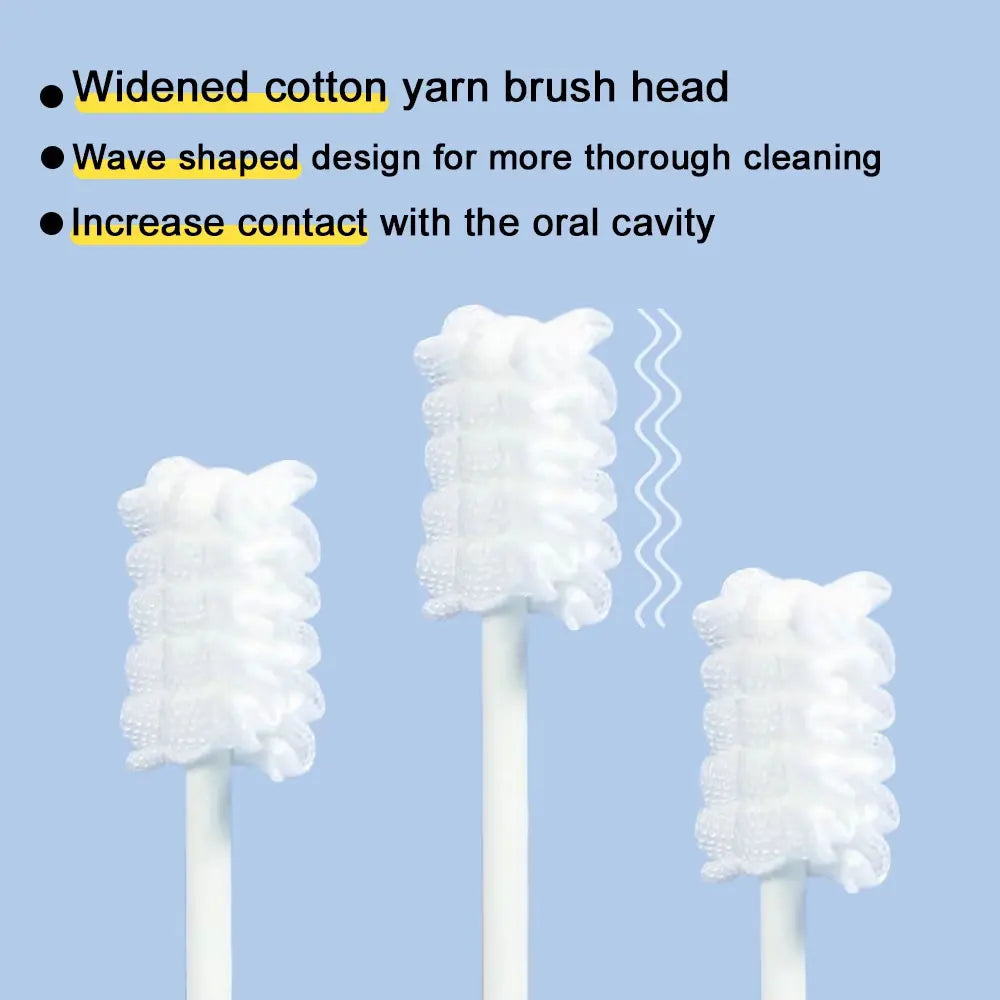 30/60/90/150/300 PCS Set Baby Mouth Cleaning Stick Disposable Detergent Milk Tooth Veil Toothbrush Baby Tongue Coating Brush Scraper Cleaner Wash Newborn Baby Teeth Care