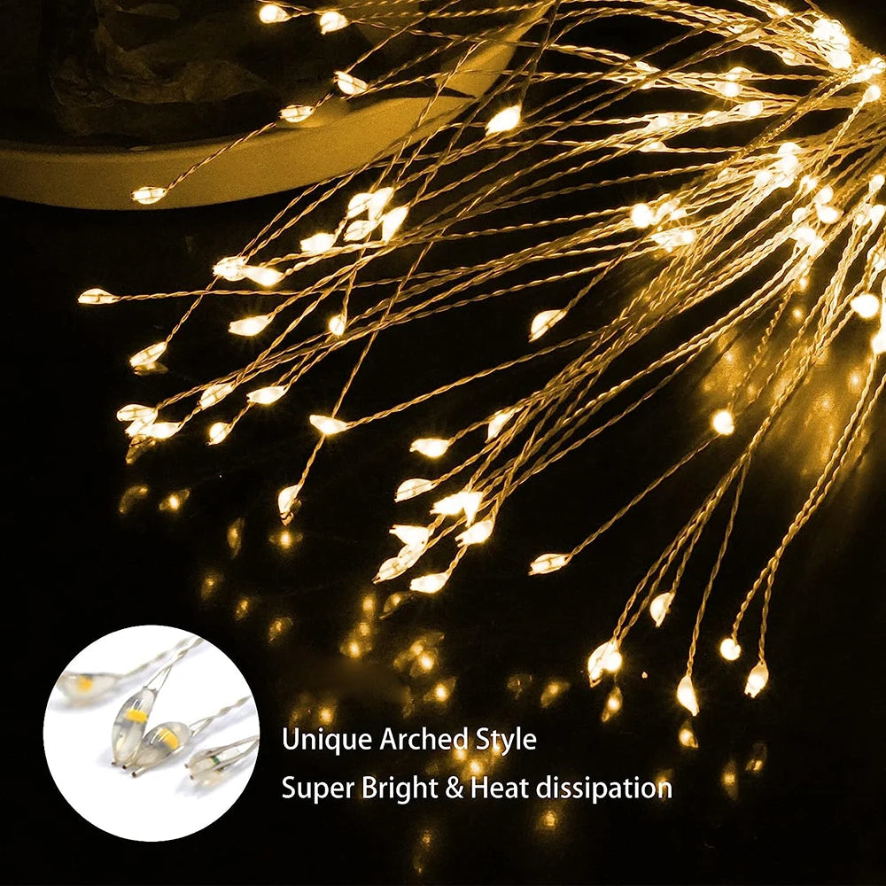 NEW Arrivals Solar Firework Light Grass Globe Dandelion 90/150/200 LED Fireworks Lamp For Garden Lawn Landscape Holiday Christmas Lights Home Garden Decoration Supplies