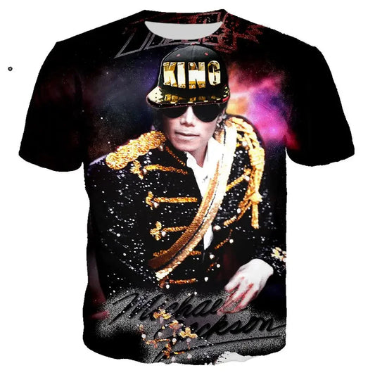 Michael Jackson 10 Types/Colors S-5XL Plus Size 3D T-Shirt Unisex Summer Casual Streetwear Hip Hop Short Sleeve Fashion Harajuku Oversized Tops