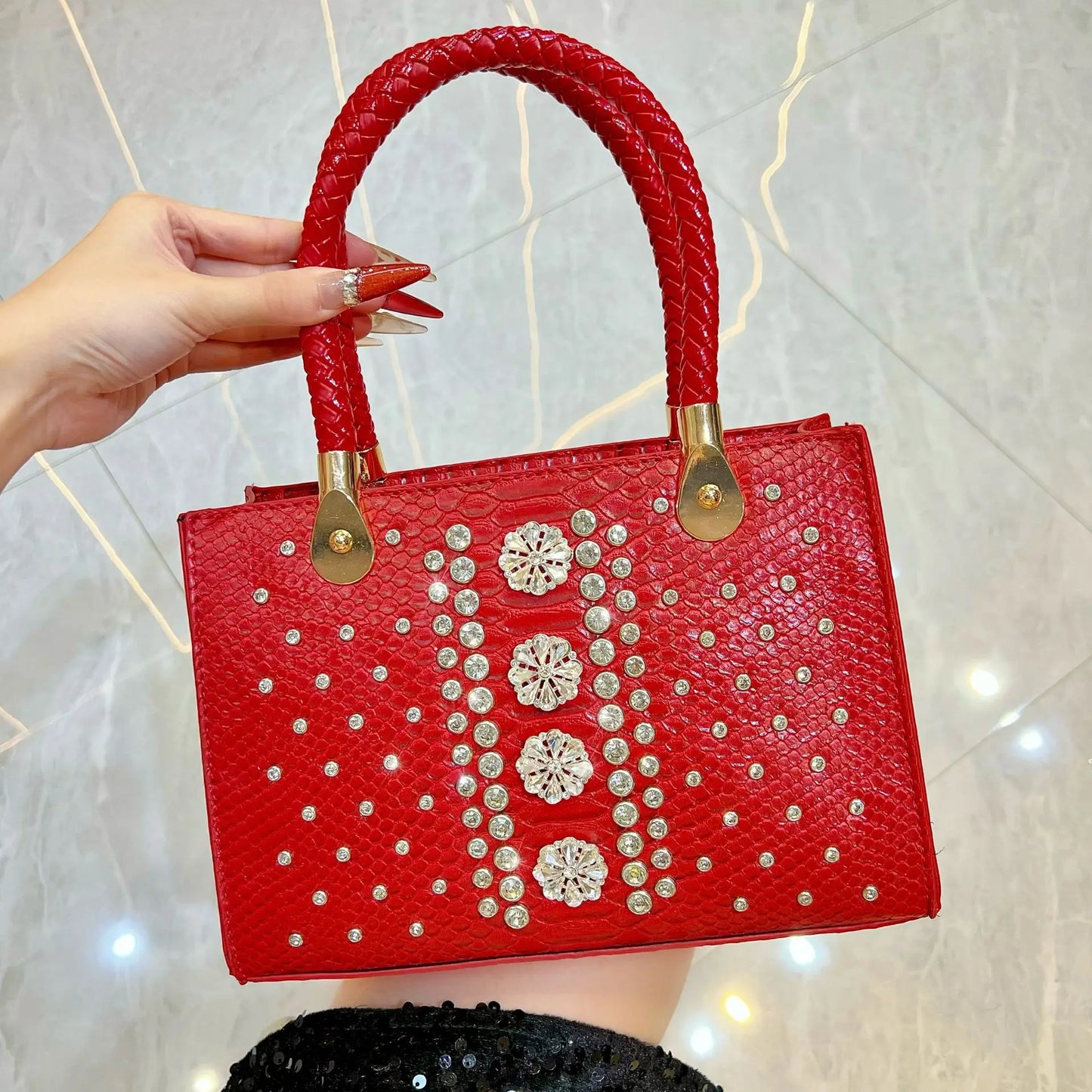 New Evening Wedding Party Women's Bag Luxury Brand Fashion Diamond-Encrusted Women's Handbag High-Quality Business Dinner Shoulder Crossbody Bags